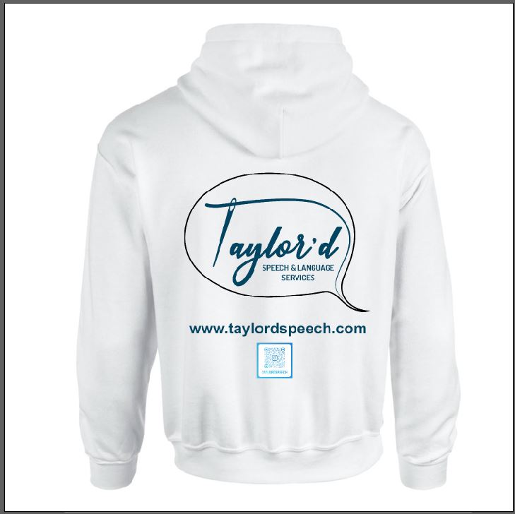 taylored speech sweatshirt with QR code
